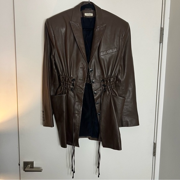 The Mannei Irbid leather blazer in brown size 38 (US 6) - Picture 3 of 15